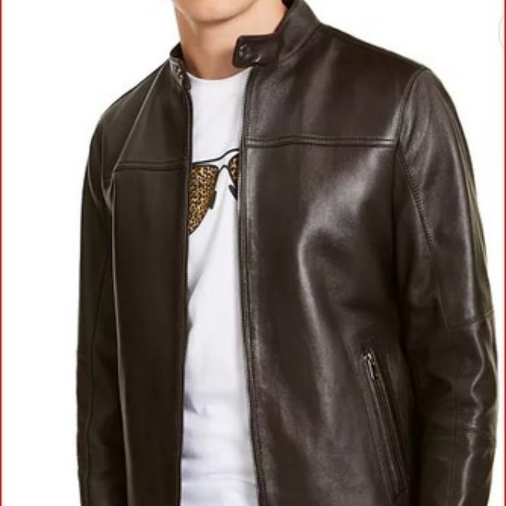 Michael Kors 'Men's Leather Racer Jacket'